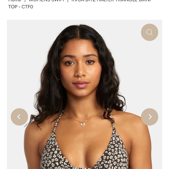 RVCA Floral Black Bandeau Bikini Set - Picture 3 of 8